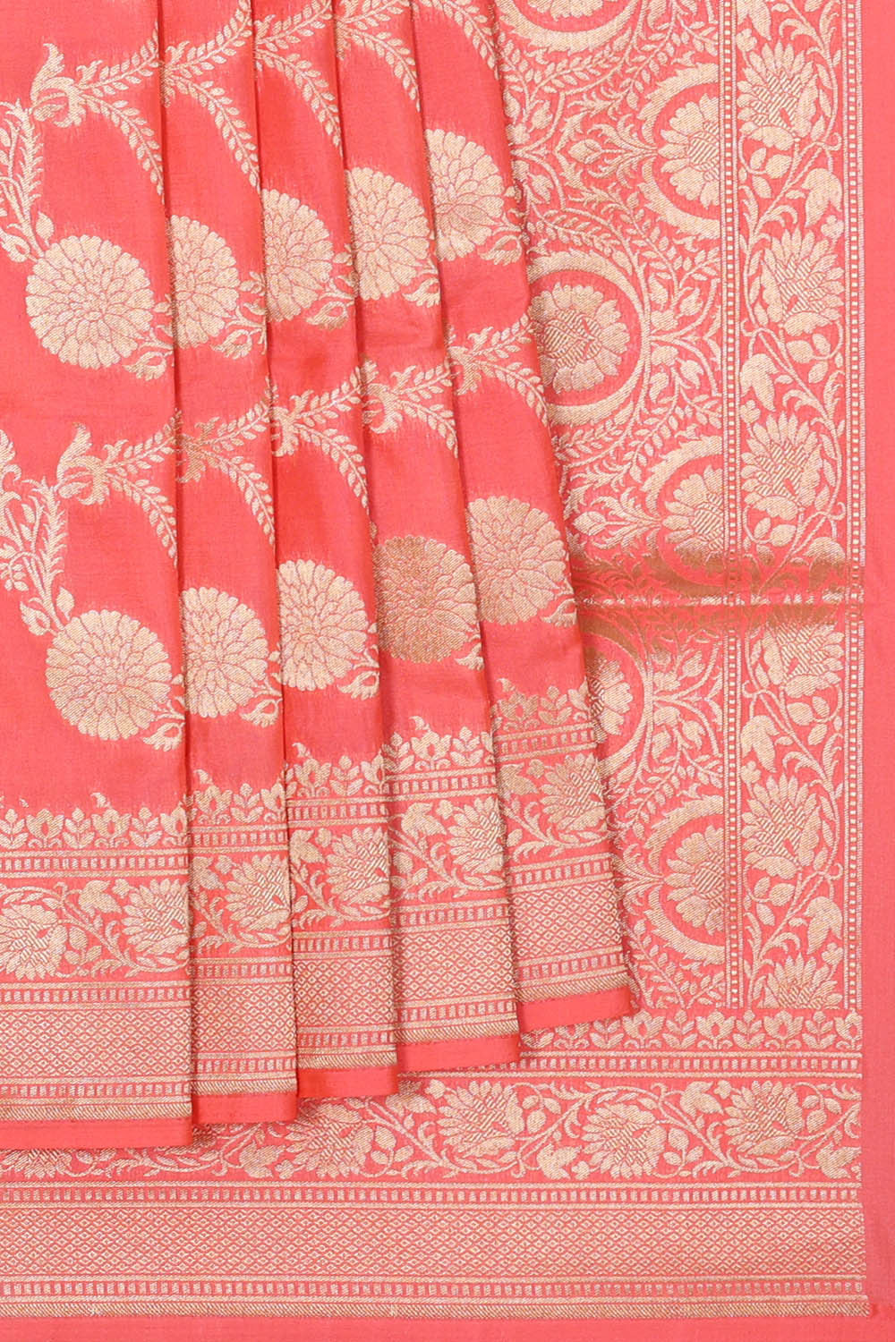 Image of Banarasi Silk Peach Saree